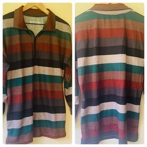 Misslook Striped Multicolored Zip Pullover – Size S